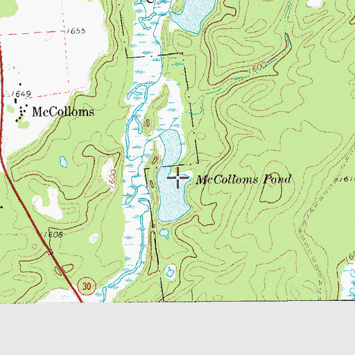 Topographic Map of McColloms Pond, NY