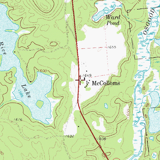 Topographic Map of McColloms, NY