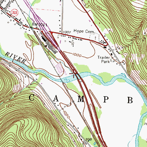 Topographic Map of McNutt Run, NY