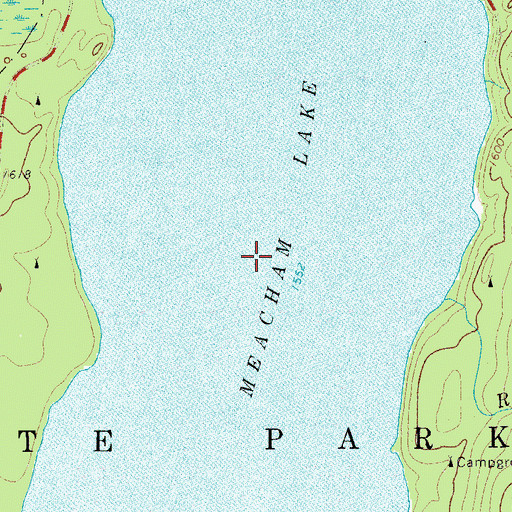 Topographic Map of Meacham Lake, NY