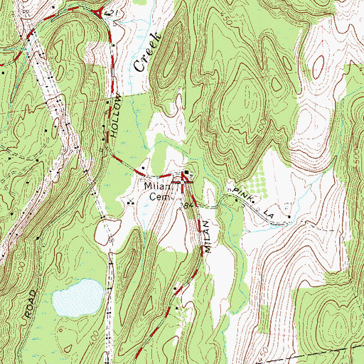 Topographic Map of Milan Cemetery, NY