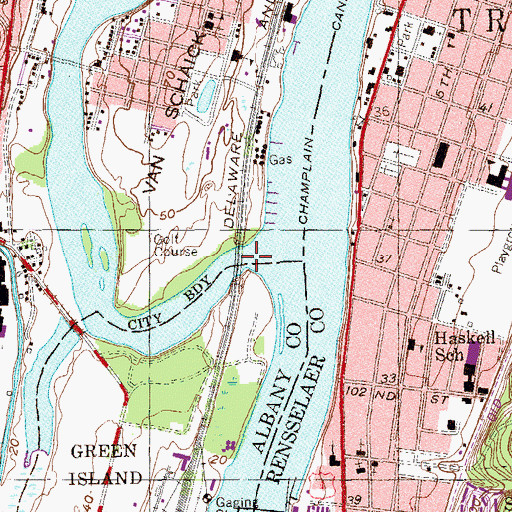 Topographic Map of Mohawk River, NY