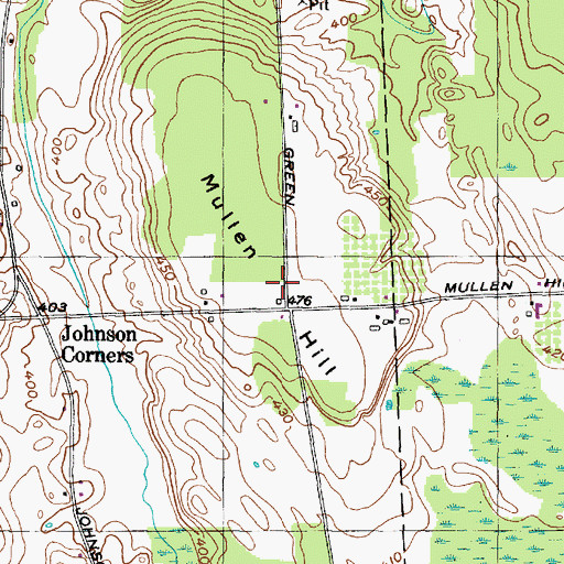 Topographic Map of Mullen Hill, NY