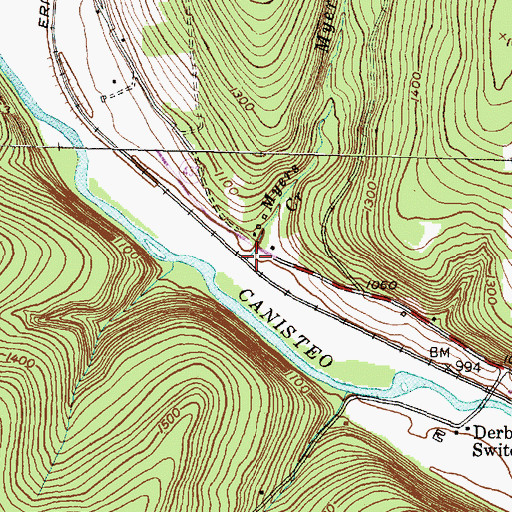 Topographic Map of Myers Creek, NY