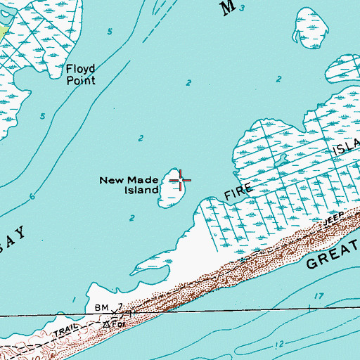 Topographic Map of New Made Island, NY