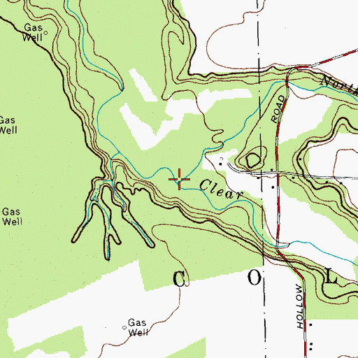 Topographic Map of North Branch Clear Creek, NY