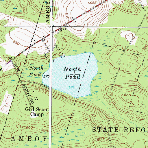 Topographic Map of North Pond, NY