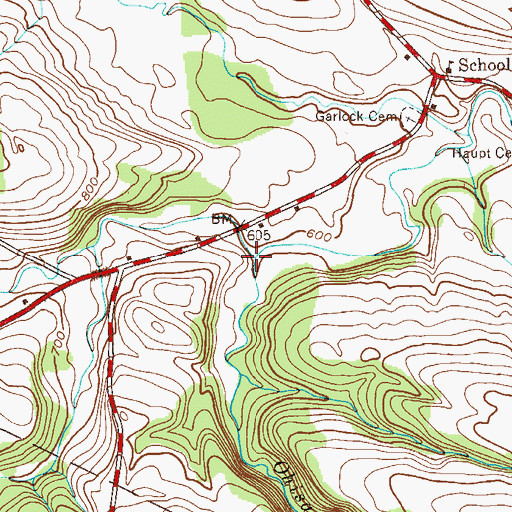 Topographic Map of Ohisa Creek, NY