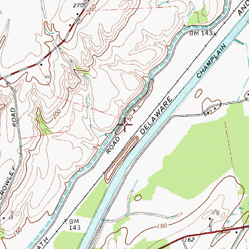 Topographic Map of Old Champlain Canal, NY
