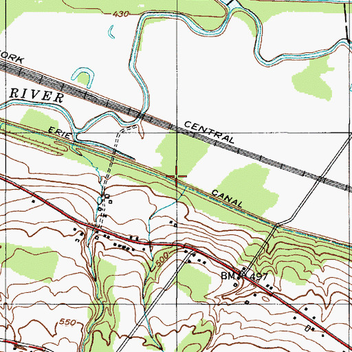 Topographic Map of Old Erie Canal, NY