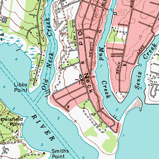 Topographic Map of Old Neck, NY