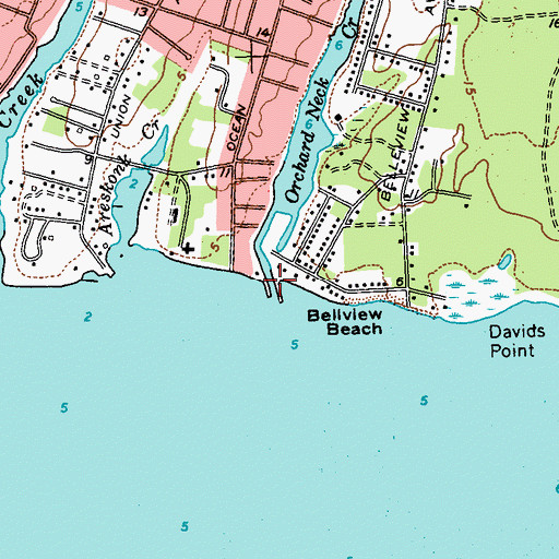Topographic Map of Orchard Neck Creek, NY