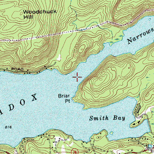 Topographic Map of Paradox Lake, NY