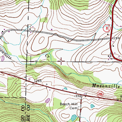 Topographic Map of Parker Hollow, NY