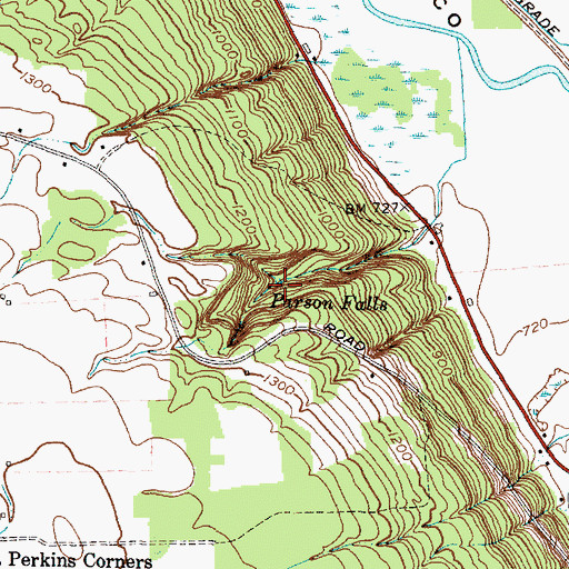 Topographic Map of Parson Falls, NY