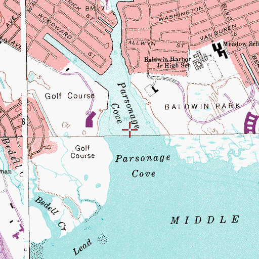 Topographic Map of Parsonage Cove, NY