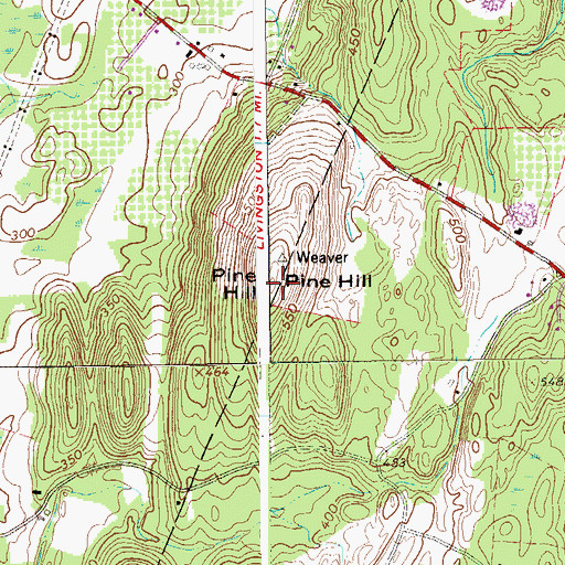 Topographic Map of Pine Hill, NY