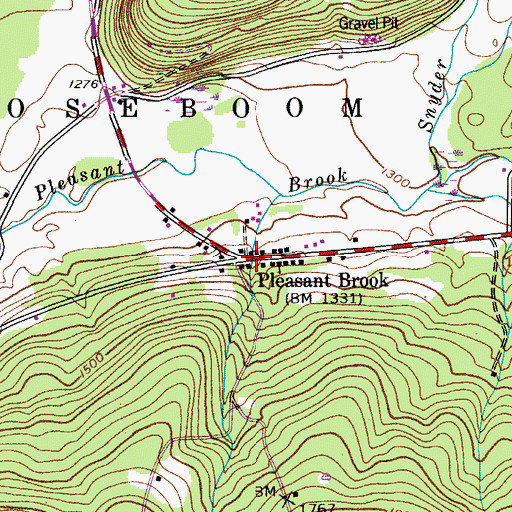 Topographic Map of Pleasant Brook, NY