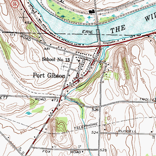 Topographic Map of Port Gibson, NY
