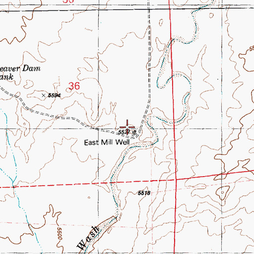 Topographic Map of Potter Windmill, AZ
