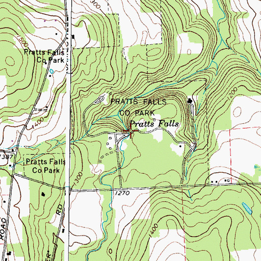 Topographic Map of Pratts Falls, NY