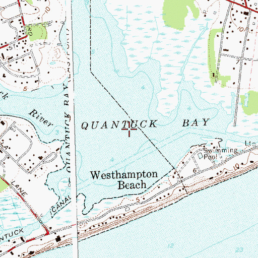 Topographic Map of Quantuck Bay, NY