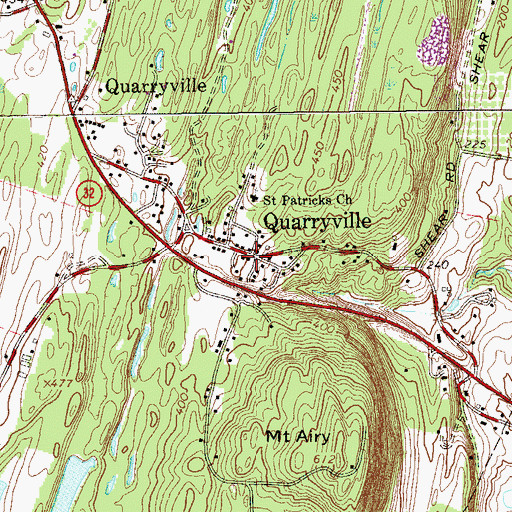 Topographic Map of Quarryville, NY