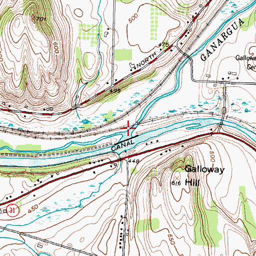 Topographic Map of Red Creek, NY