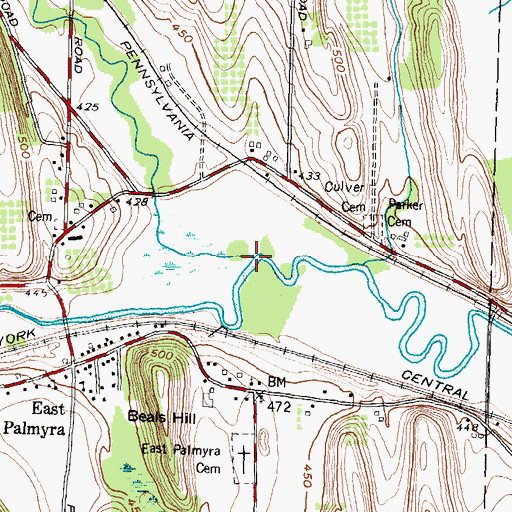 Topographic Map of Red Creek, NY