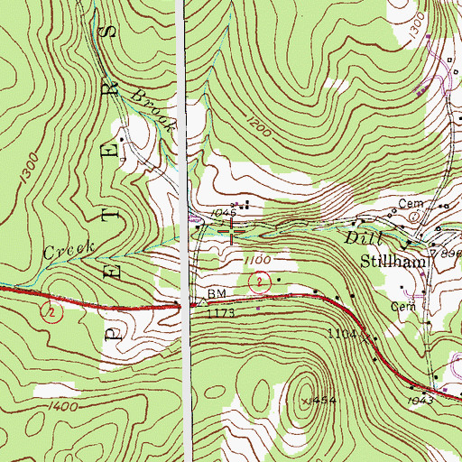 Topographic Map of Red Pond Brook, NY