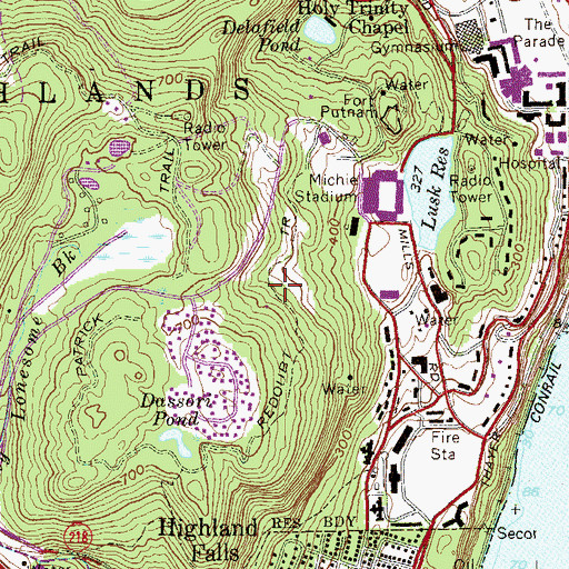 Topographic Map of Redoubt Trail, NY