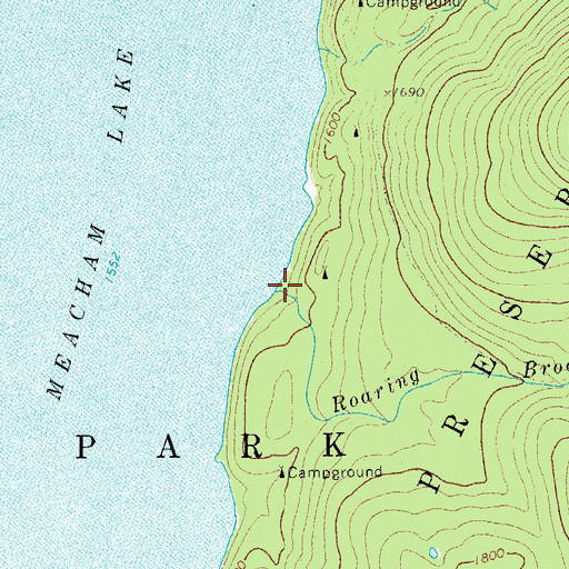 Topographic Map of Roaring Brook, NY
