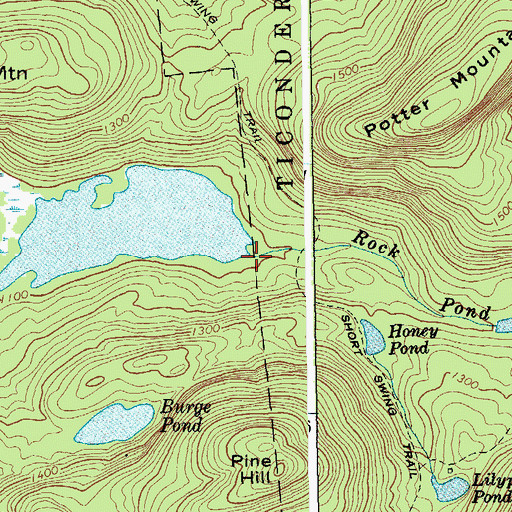 Topographic Map of Rock Pond Brook, NY