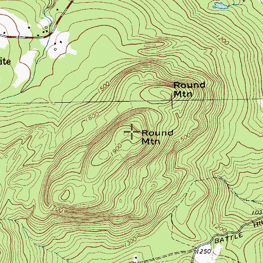 Topographic Map of Round Mountain, NY