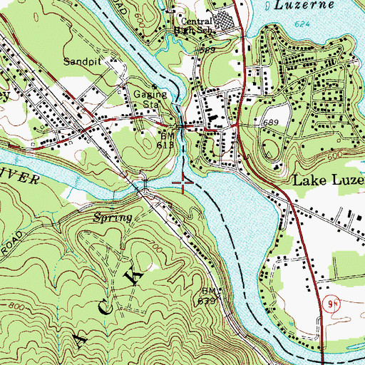 Topographic Map of Sacandaga River, NY