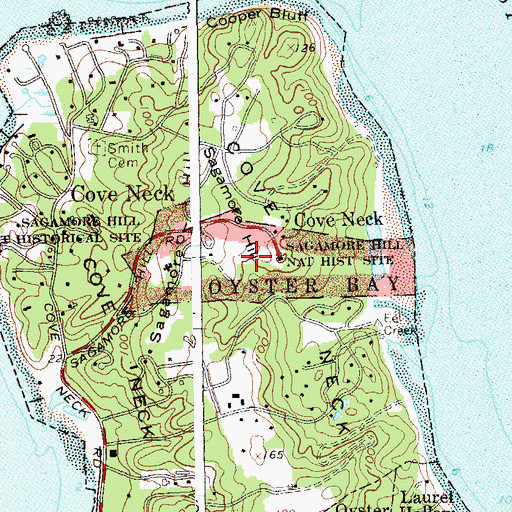 Topographic Map of Sagamore Hill National Historic Site, NY