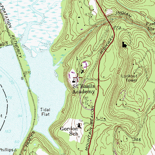 Topographic Map of Saint Basils Academy, NY