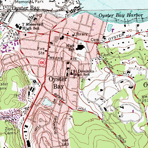 Topographic Map of Saint Dominics High School, NY