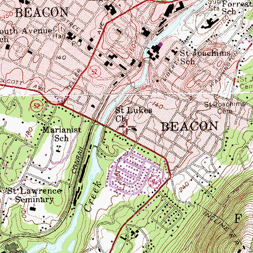 Topographic Map of Saint Lukes Episcopal Church, NY