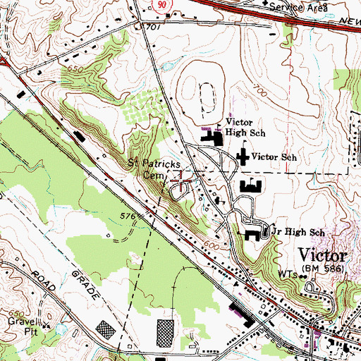 Topographic Map of Saint Patrick Cemetery, NY