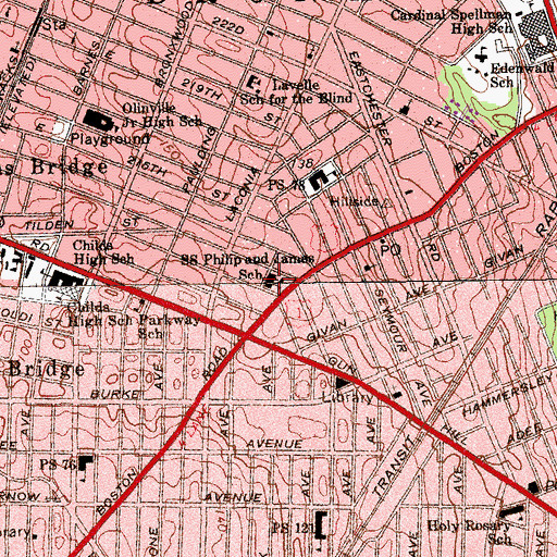 Topographic Map of Saints Philip and James School, NY