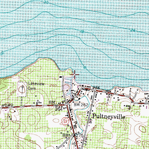Topographic Map of Salmon Creek, NY