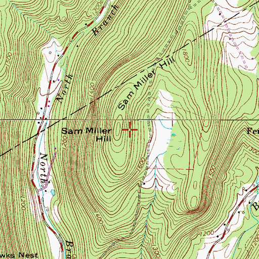 Topographic Map of Sam Miller Hill, NY