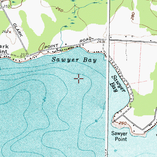 Topographic Map of Sawyer Bay, NY