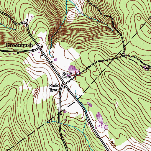 Topographic Map of Scott Cemetery, NY