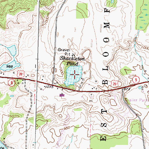 Topographic Map of Shackleton Pond, NY