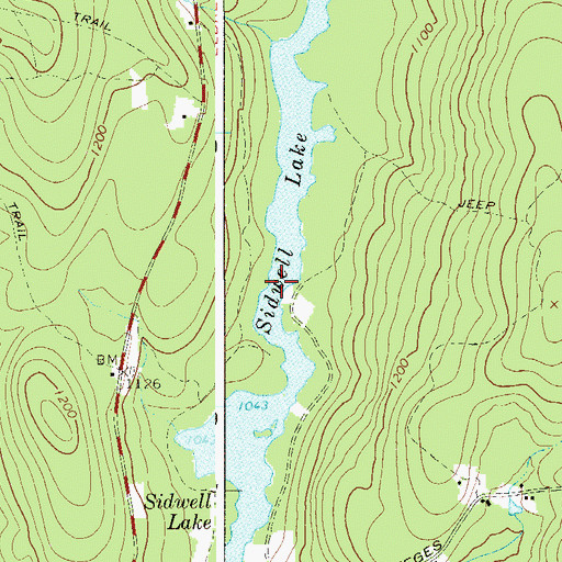 Topographic Map of Sidwell Lake, NY