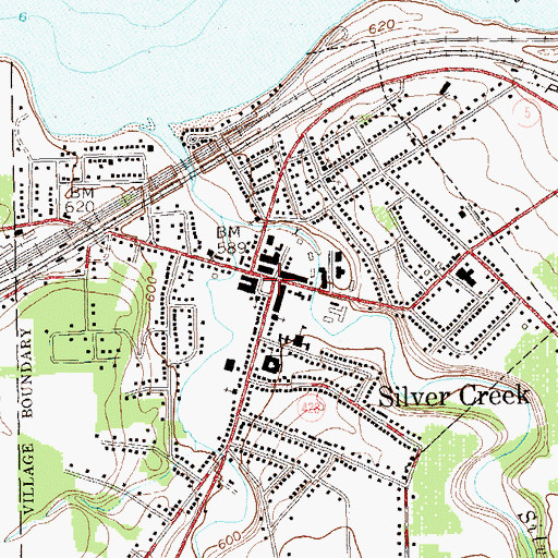 Topographic Map of Silver Creek, NY