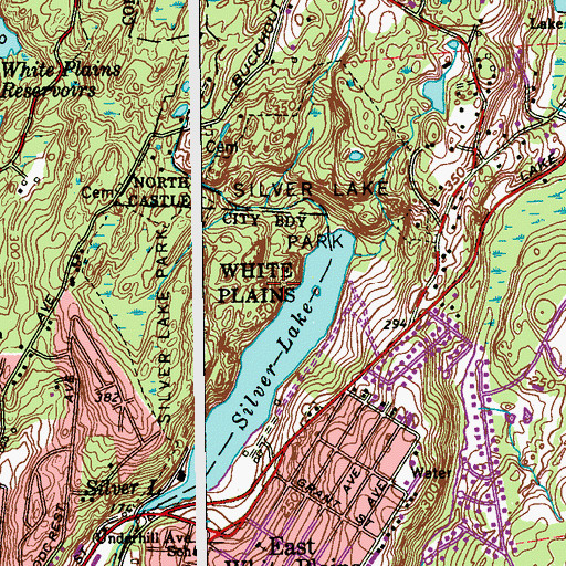 Topographic Map of Silver Lake Park, NY