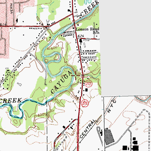 Topographic Map of Slate Bottom Creek, NY